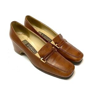 Givenchy | Vintage 1980s square toe heel loafers